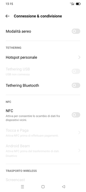 Seleziona Hotspot personale