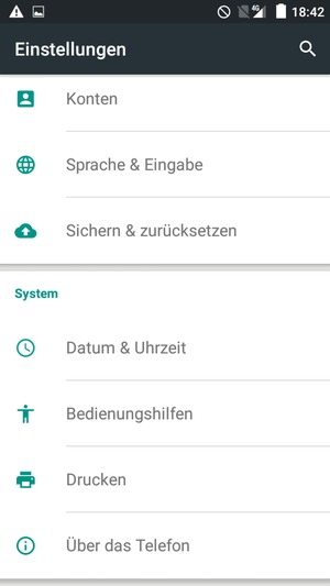 Scrollen Sie und wählen Sie Über das Telefon