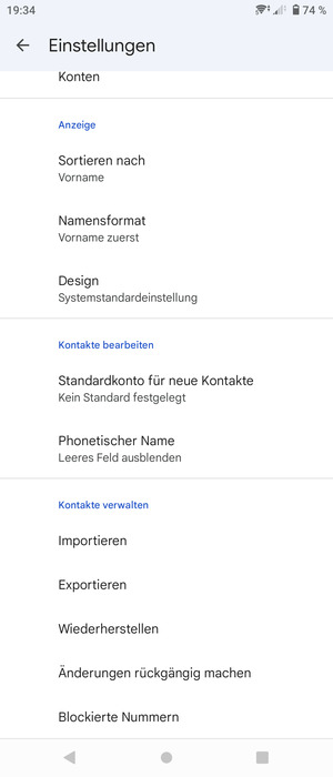Scrollen Sie und wählen Sie Importieren