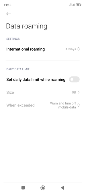 Select International roaming