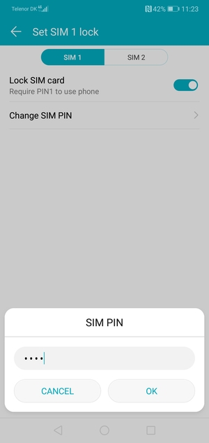 Enter your Old SIM PIN and select OK
