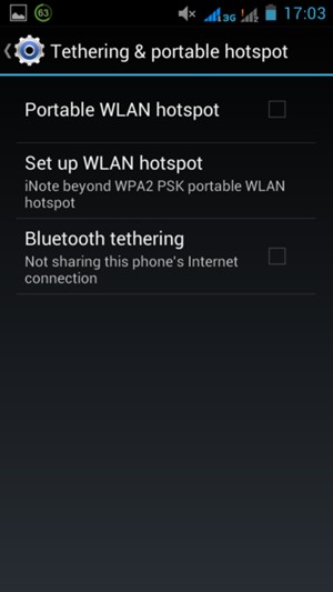 Select Set up WLAN hotspot