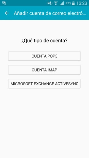 Seleccione MICROSOFT EXCHANGE ACTIVESYNC