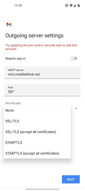 Select None and  NEXT