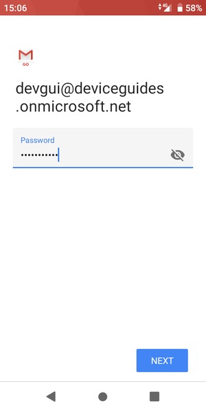 Enter your password and select NEXT