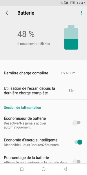 Activer le Économiseur de batterie