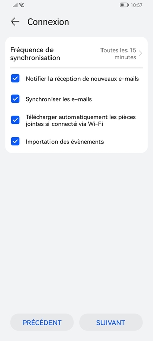 Sélectionnez SUIVANT