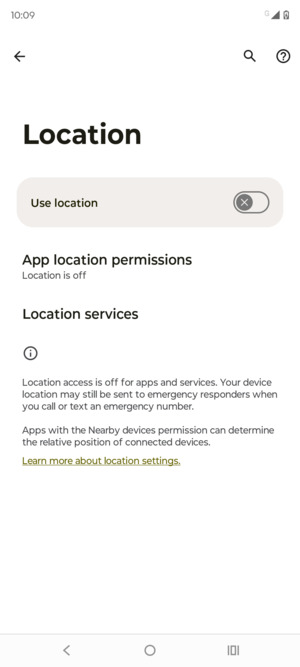 Turn off Use location