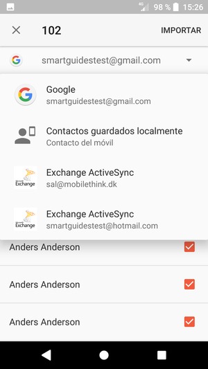 Seleccione su cuenta Google