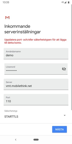 Välj Säkerhetstyp