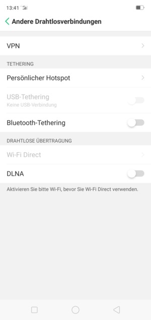 Wählen Sie Persönlicher Hotspot