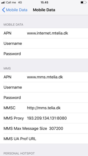 Enter Internet information
