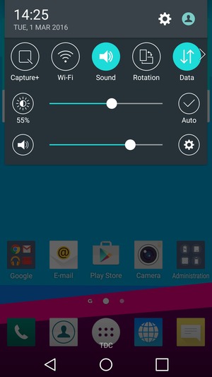 Swipe the top menu left