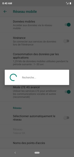 Veuillez attendre la fin de la recherche