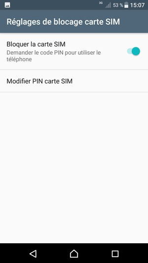 Sélectionnez Modifier PIN carte SIM