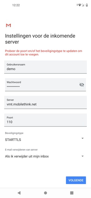 Selecteer Beveiligingstype