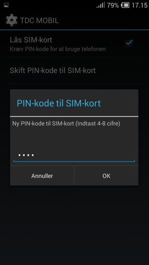 Indtast din Nye PIN-kode til SIM-kort og vælg OK