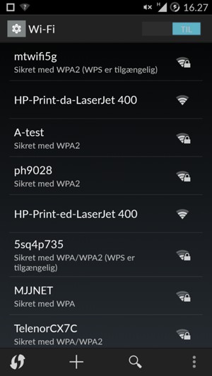 Vælg det trådløse netværk, du ønsker at oprette forbindelse til