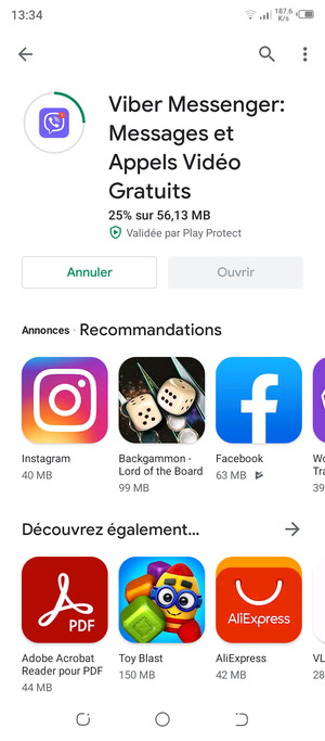 Veuillez attendre la fin de la procédure d'installation