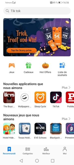 Sélectionnez la barre de Recherche