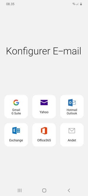 Vælg Hotmail Outlook