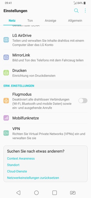 Scrollen Sie und wählen Sie Mobilfunknetze