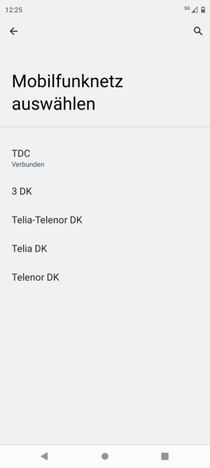 Wählen Sie einen Netzbetreiber von der Liste