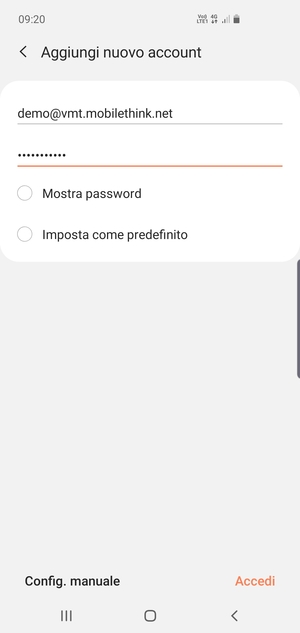 Inserisci il tuo indirizzo email e password. Seleziona Accedi