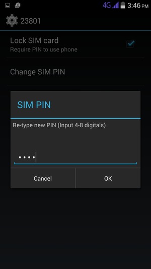 Confirm your new SIM PIN and select OK