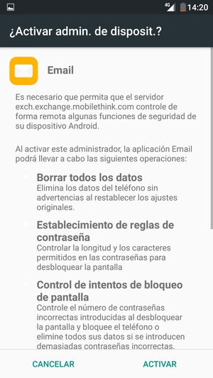Seleccione ACTIVAR