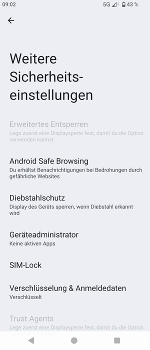Wählen Sie SIM-Lock