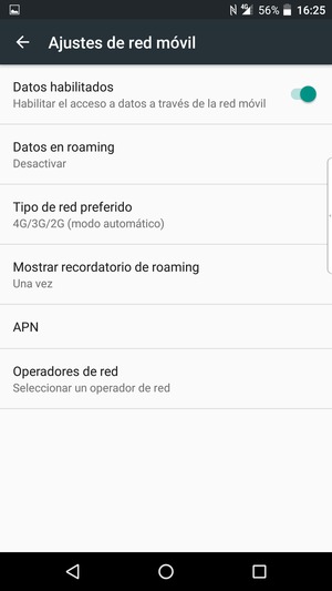 Para cambiar la red en caso de problemas de conectividad, seleccione Operadores de red