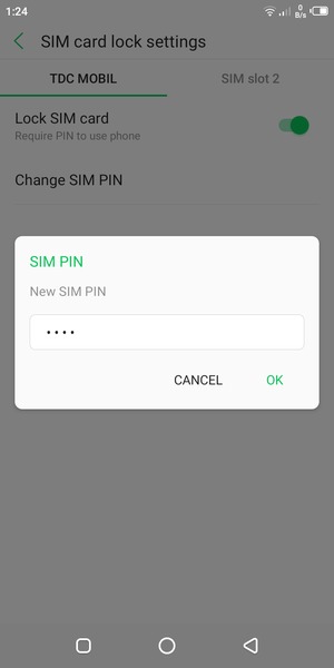 Enter your New SIM PIN and select OK