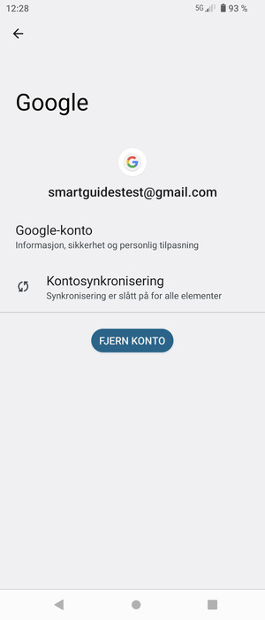 Velg Kontosynkronisering