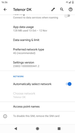 Select Access point names