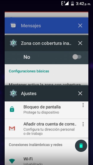 Seleccione el icono Eliminar para cerrar todas las aplicaciones en ejecución
