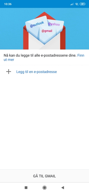 Velg Legg til en e-postadresse