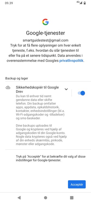 Vælg Acceptér