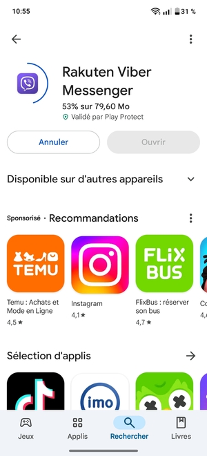 Veuillez attendre la fin de la procédure d'installation
