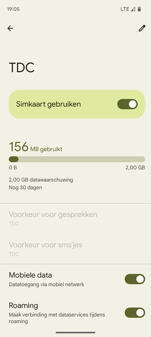 Schakel Roaming in of uit