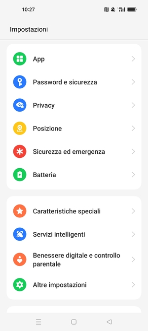 Scorri e seleziona Password e sicurezza