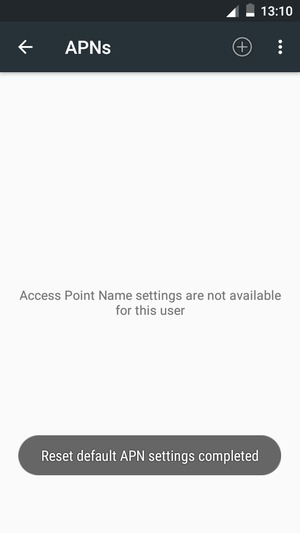Your phone will reset to default Internet and MMS settings