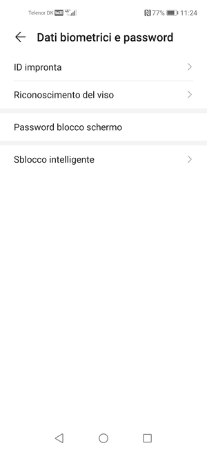 Seleziona Password blocco schermo