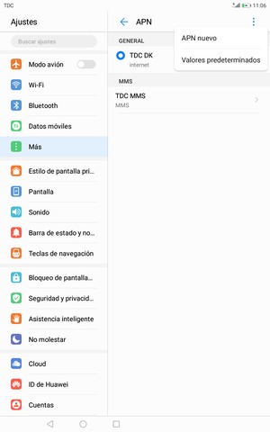 Seleccione Valores predeterminados
