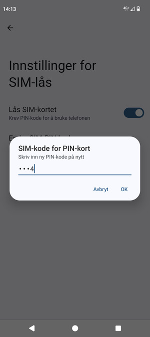 Bekreft din nye PIN-kode for SIM-kort og velg OK