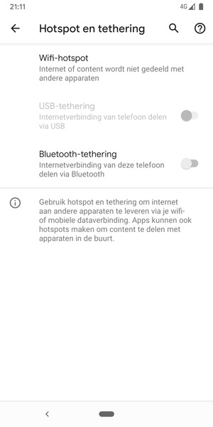 Selecteer Wifi-hotspot