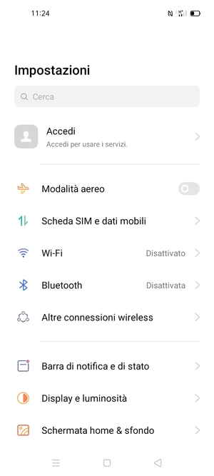 Seleziona Scheda SIM e dati mobili