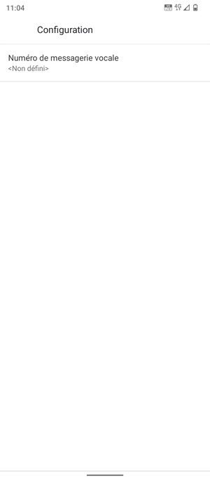 Sélectionnez Numéro de  messagerie vocale
