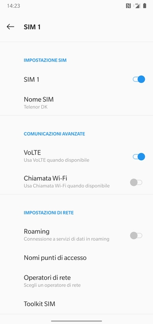 Per modificare la rete, in presenza di problemi, seleziona Operatori di rete