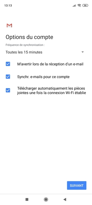 Sélectionnez SUIVANT